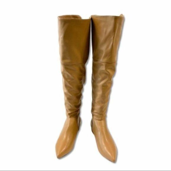 FSJ Women Fashion Over The Knee High Boots Pointed Toe Flats Comfortable Back - Picture 1 of 10